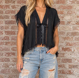 Holiday Social Lace Top BLACK