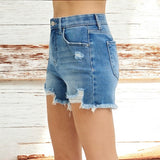 Tummy Control Mid Rise Shorts MED WASH