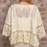 Desert Rose Lace Kimono ONE SIZE
