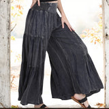 Mineral Washed Flowy Flares CHARCOAL