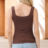 Double Layer Basic Tank Lt Brown