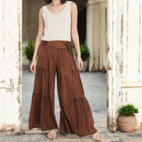Mineral Washed Flowy Flares MOCHA