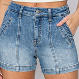 High Rise Seam Detail Shorts