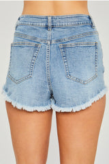 Echo Distressed Denim Shorts Light Blue