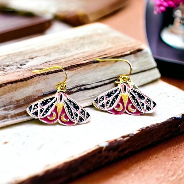 Moth Earrings PINK