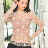 Sheer Lace Long Sleeve IVORY