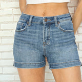 High Rise Side Slit Shorts