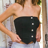 Sleeveless Denim Vest BLACK