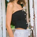 Sleeveless Denim Vest BLACK