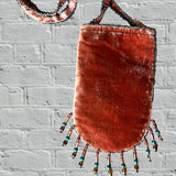 Velvet Beaded Butterfly Crossbody Satchel BRONZE