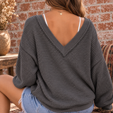 Soft & Slouchy V Neck CHARCOAL