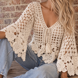Almost Famous  Crochet Pullover ONE SIZE