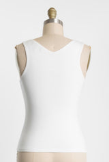Double Layer V Neck Tank IVORY