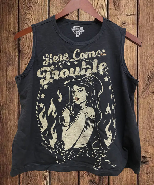 Here Comes Trouble Muscle Tank