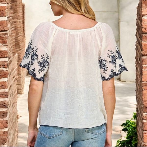 Summers Away Embroidered Top