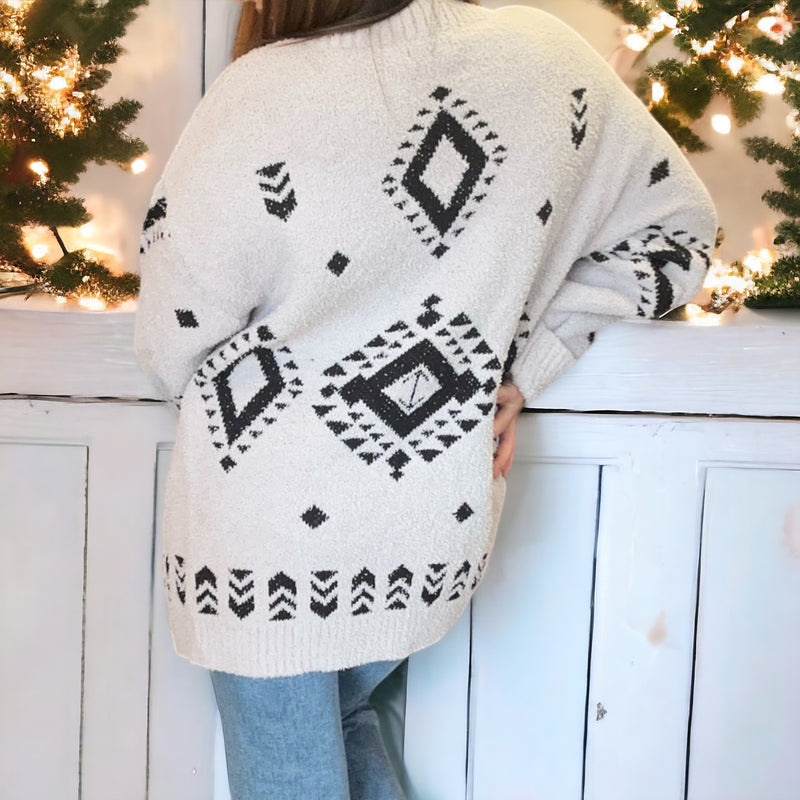 Wind Spirit Aztec Cardigan GRAY