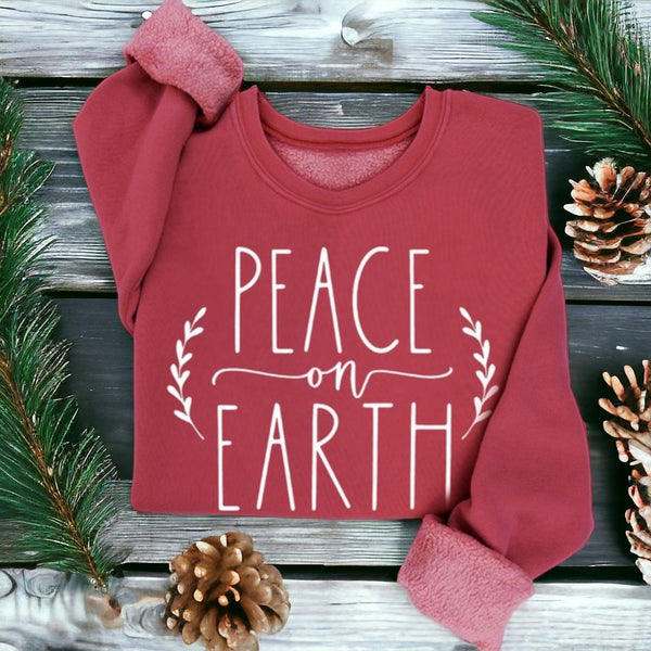 Peace on Earth Crewneck RED