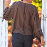Vintage Gray Boho Blouse