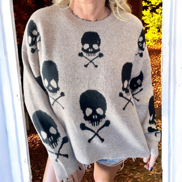 Graveyard Glam Sweater TAUPE
