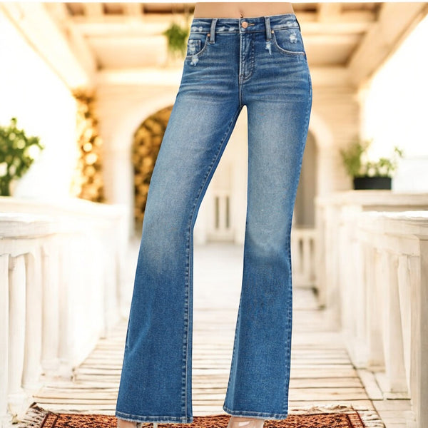 RISEN Tummy Control High-Rise Flares DARK