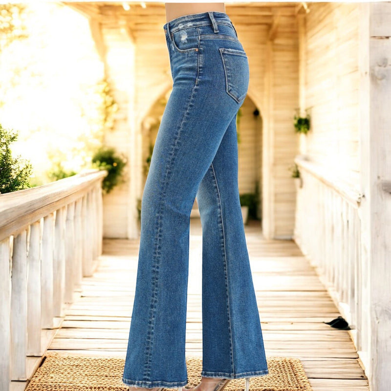 RISEN Tummy Control High-Rise Flares DARK