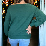 Off Shoulder Sweater FOREST