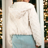 Faux Fur Hoodie IVORY