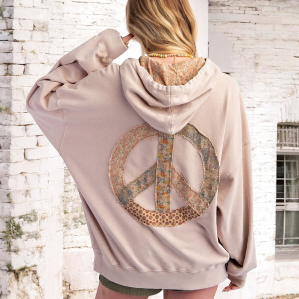 Peace Patched Hoodie