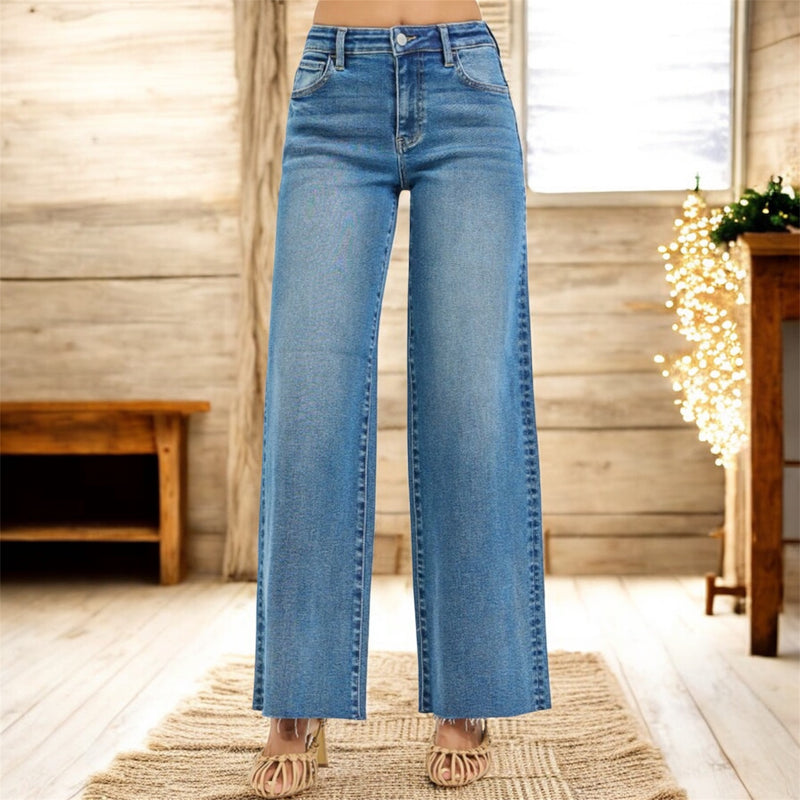 RISEN High Rise Wide Leg Jeans