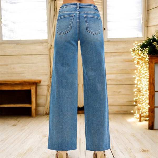 RISEN High Rise Wide Leg Jeans