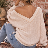 Soft & Slouchy V Neck OATMEAL