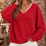 Soft & Slouchy V Neck RED