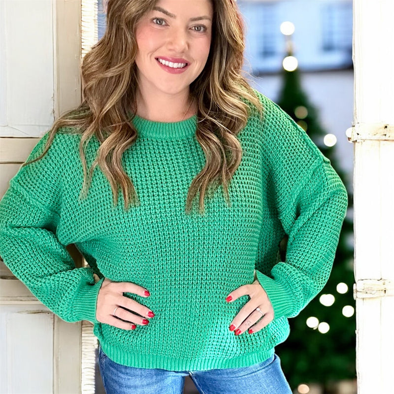 Holly Ridge Waffle Knit GREEN