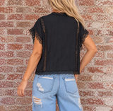 Holiday Social Lace Top BLACK