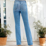 RISEN Tummy Control High Rise Straight Jeans