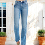 RISEN Tummy Control High Rise Straight Jeans