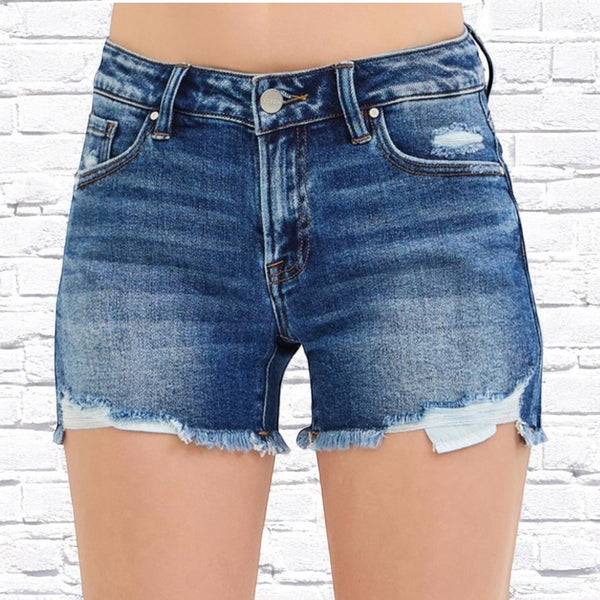 Low Rise Side Step Shorts DARK
