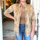 Vintage Washed Embroidered Top OAK