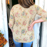 Vintage Washed Embroidered Top OAK