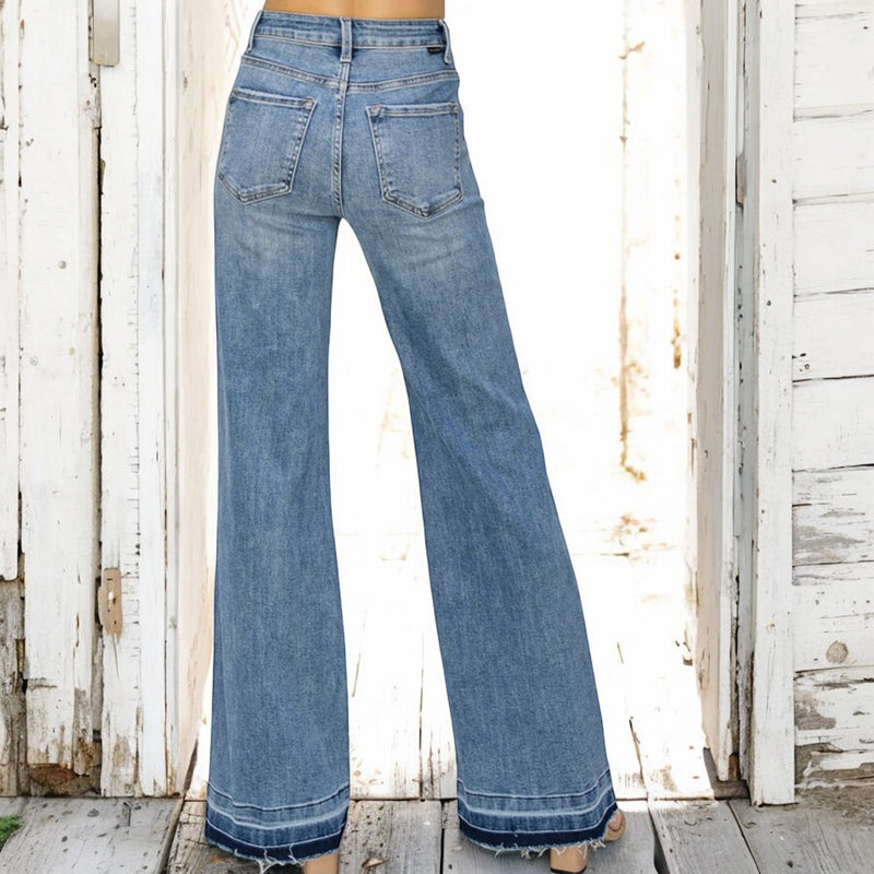 Front Seam Wide Leg Jeans