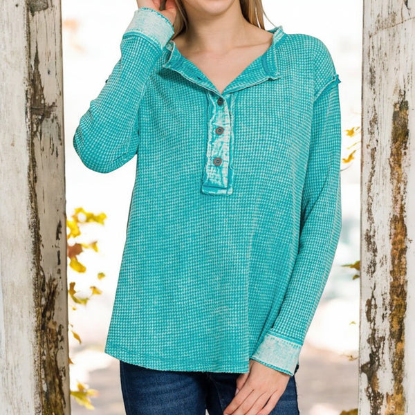 Teal Mineral Washed Thermal