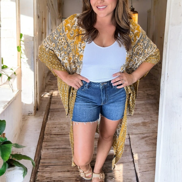 Gypsy Sky Kimono YELLOW One Size