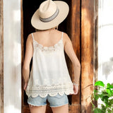Penny Embroidered Tank IVORY One Size
