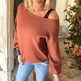 Off Shoulder Sweater RUST