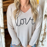 Embroidered LOVE Sweater BEIGE