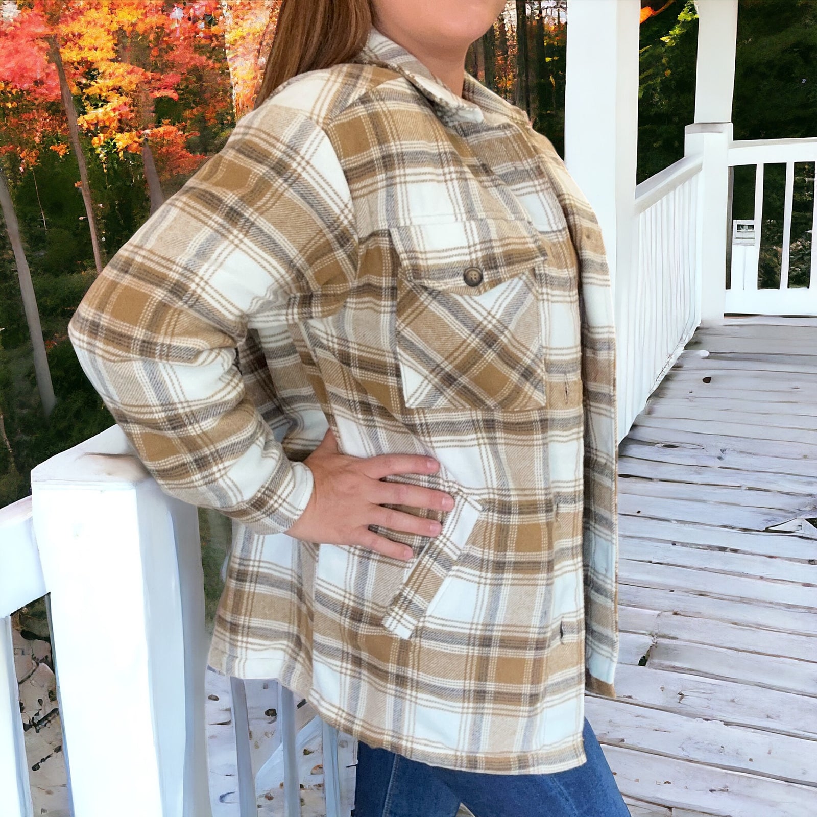 Tan plaid jacket outlet