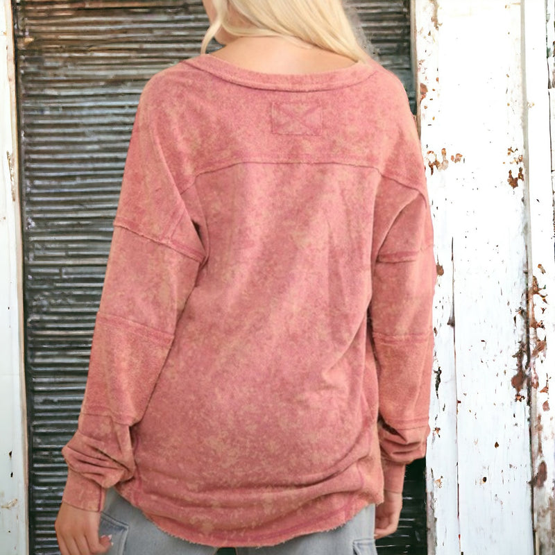 Sweetest Thing Mineral Washed Tunic RASPBERRY