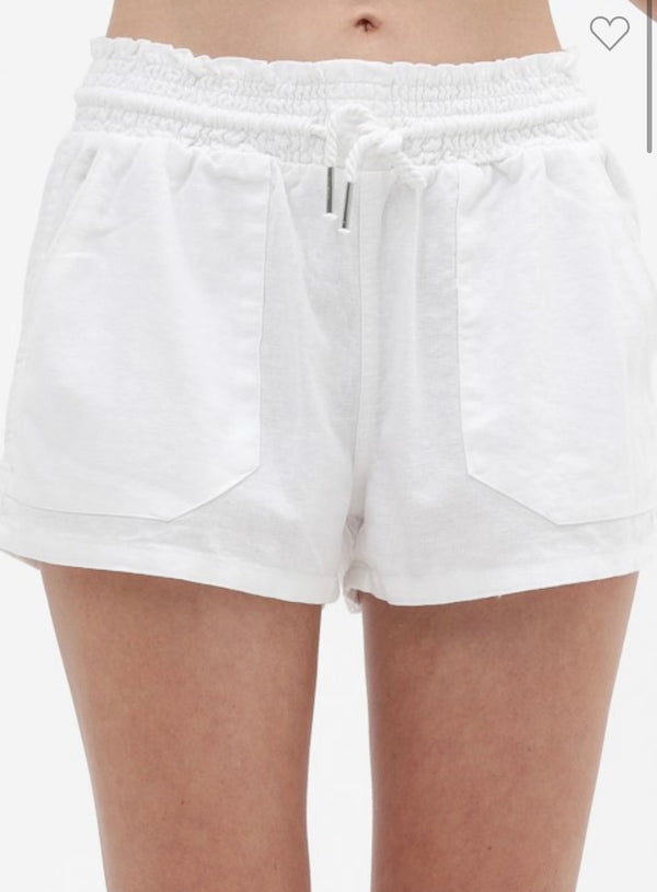 Cozy Up Drawstring Shorts WHITE