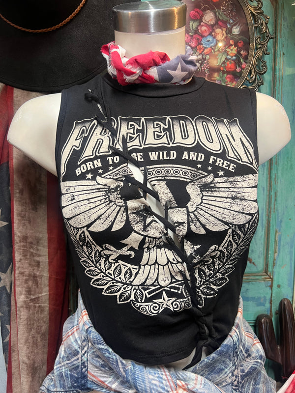 Freedom Cut Out Cropped Tank