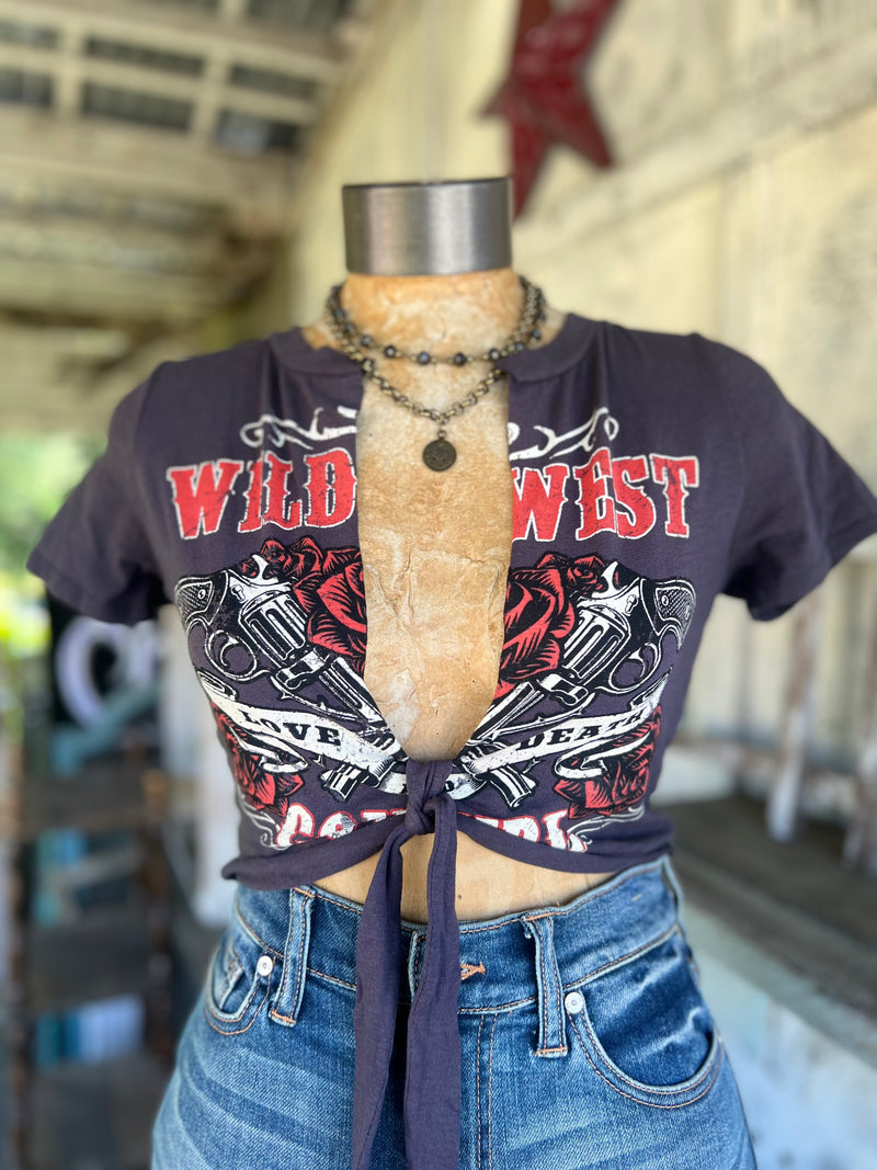 Wild West Cut Out Cropped Tee
